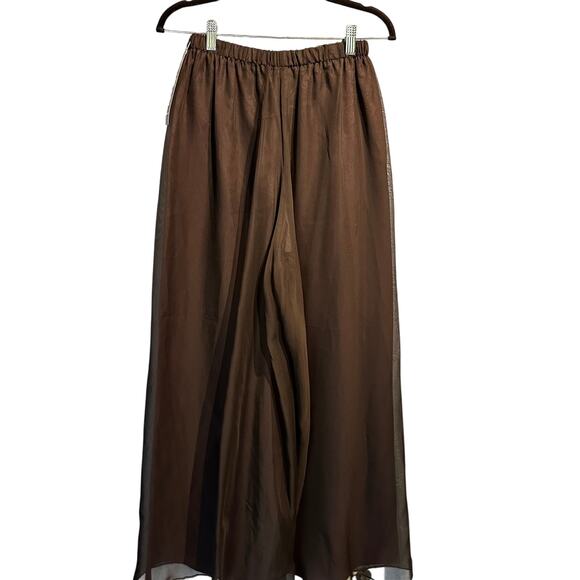 NWT Alex Evenings Size 6 Sheer Black Palazzo Pants Lined Dressy Event SemiFormal - Picture 2 of 8
